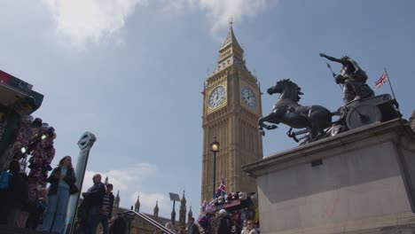 Palace-Of-Westminster-With-Big-Ben-And-Statue-Of-Boudicca-In-London-UK